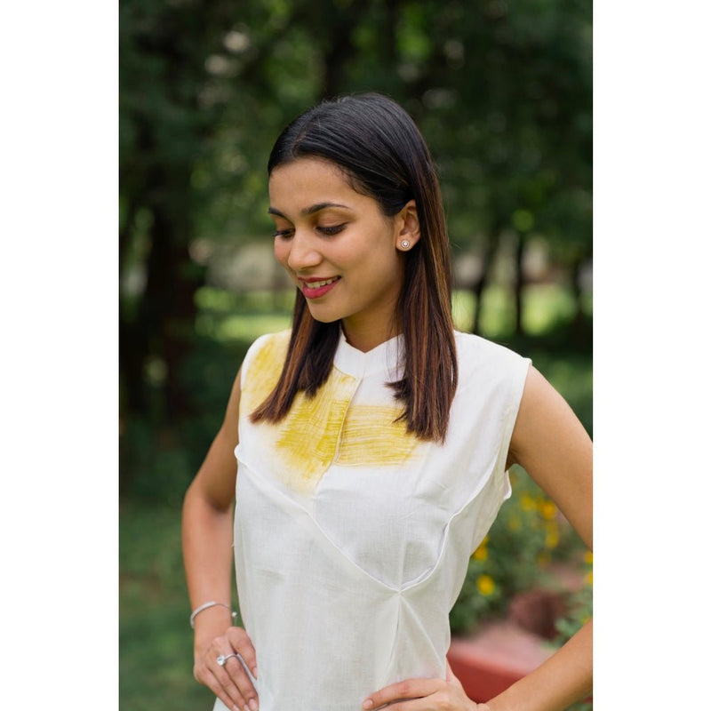 Buy Organic Cotton Linen White Dress | Shop Verified Sustainable Products on Brown Living