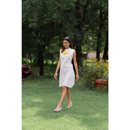 Organic Cotton Linen White Dress | Verified Sustainable by Brown Living™