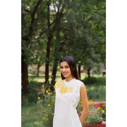 Organic Cotton Linen White Dress | Verified Sustainable by Brown Living™