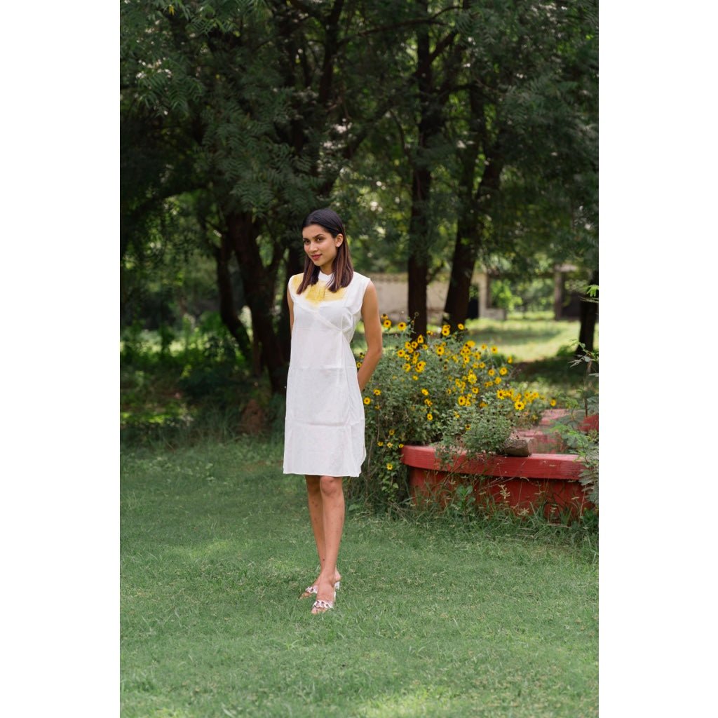 Organic Cotton Linen White Dress | Verified Sustainable by Brown Living™