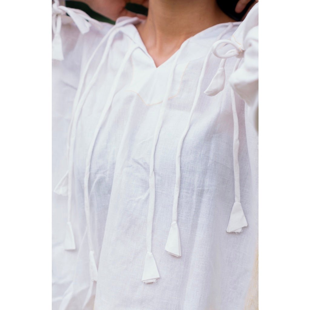 Organic Cotton Linen White Shirt | Verified Sustainable by Brown Living™