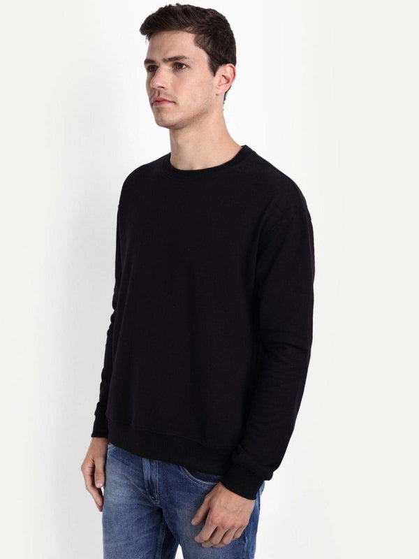 Buy Organic Cotton Men's Black Sweatshirt | Pure Organic Cotton fleece | Winter Collection Sweatshirt | Shop Verified Sustainable Products on Brown Living