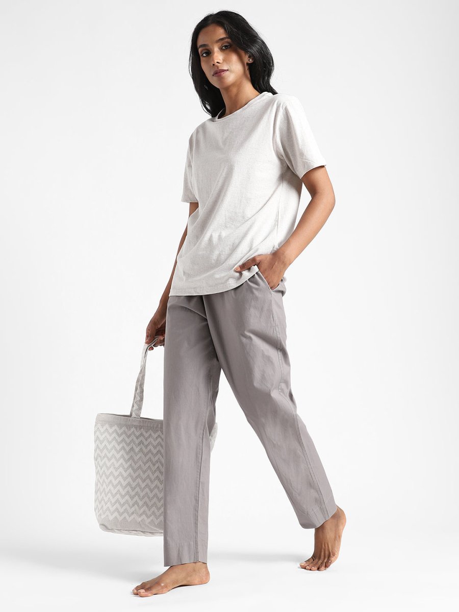 Iron Grey Slim Fit Pants - Organic Cotton & Natural Dyed | Verified Sustainable by Brown Living™