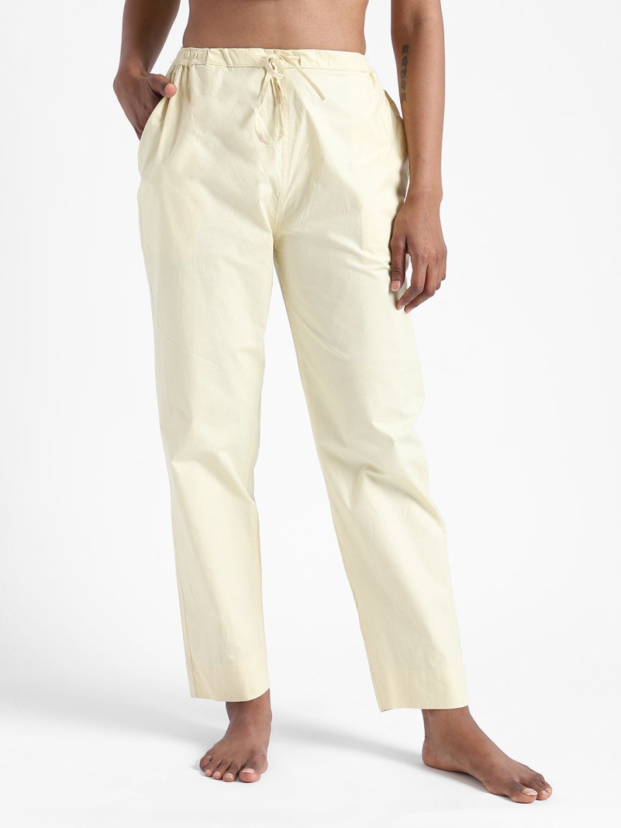 Lemon Yellow Slim Fit Pants - Organic Cotton & Natural Dyed | Verified Sustainable by Brown Living™