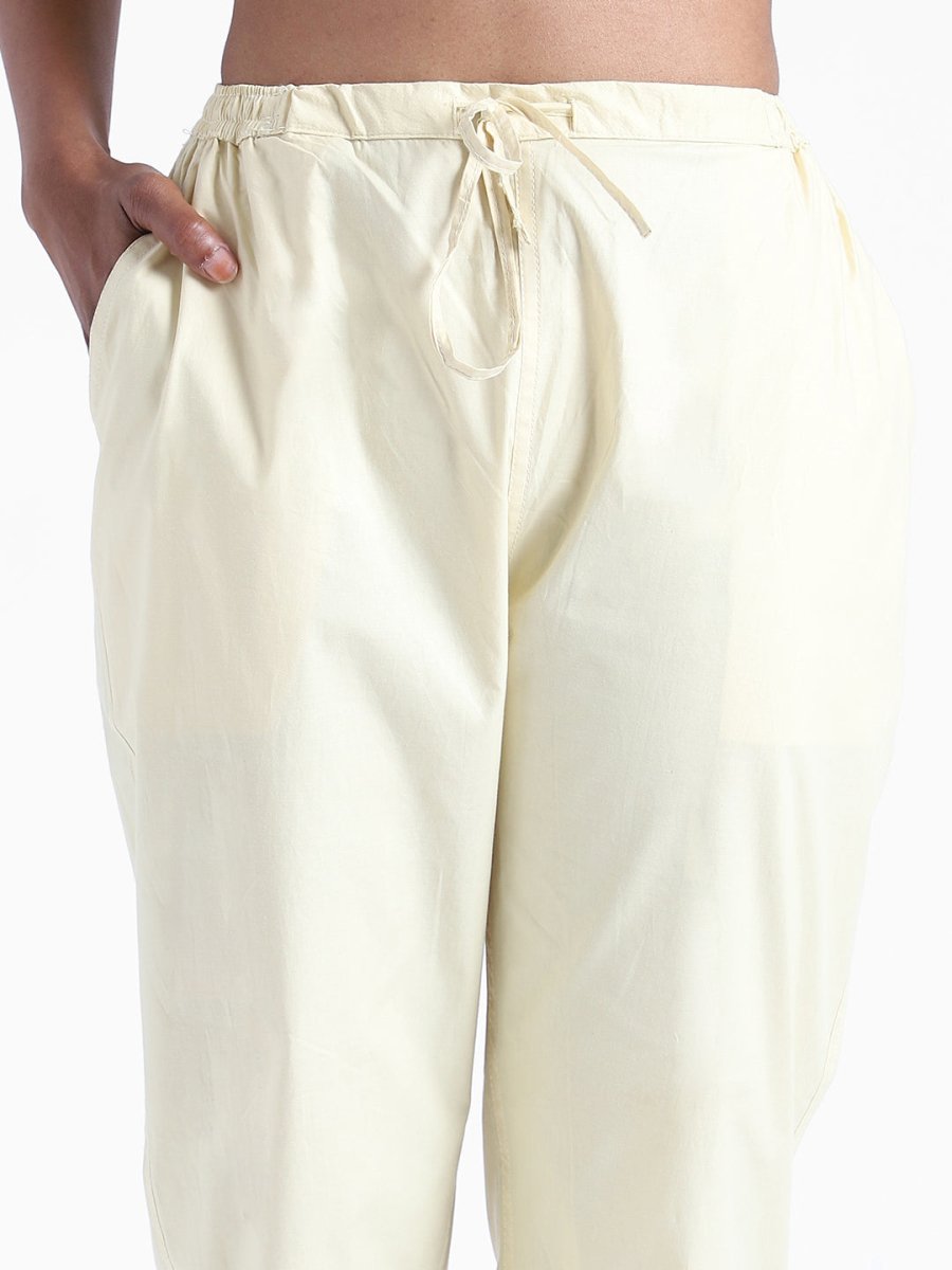 Lemon Yellow Slim Fit Pants - Organic Cotton & Natural Dyed | Verified Sustainable by Brown Living™