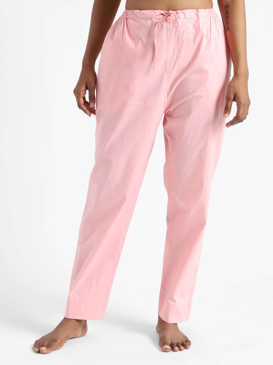 Rose Pink Slim Fit Pants - Organic Cotton & Natural Dyed | Verified Sustainable by Brown Living™