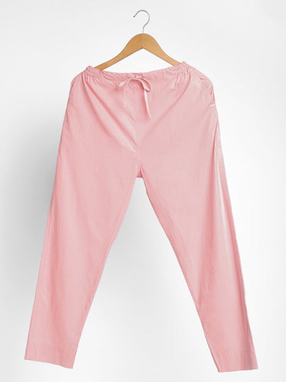 Rose Pink Slim Fit Pants - Organic Cotton & Natural Dyed | Verified Sustainable by Brown Living™