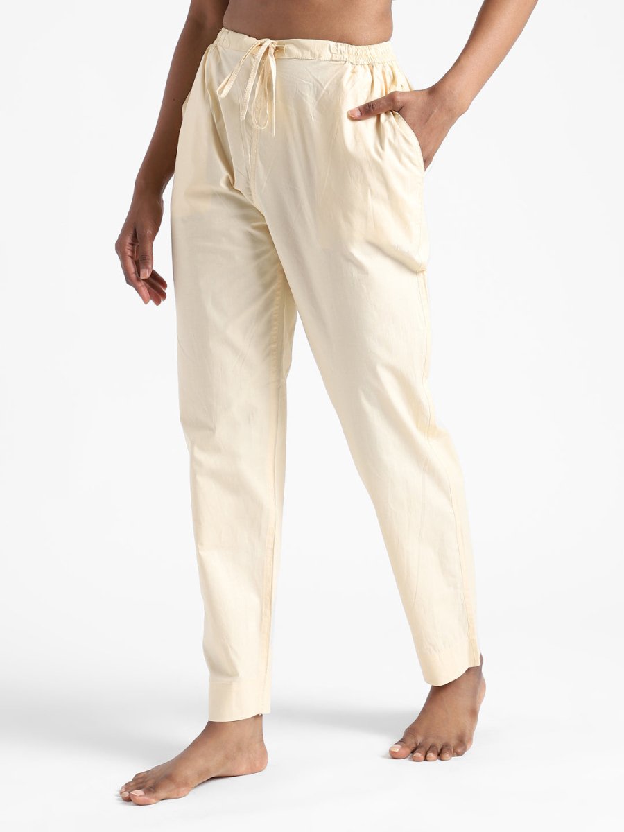 Buy Online Beige Cotton Pants for Women  Girls at Best Prices in Biba  IndiaBOTTOMW16481AW20BEG