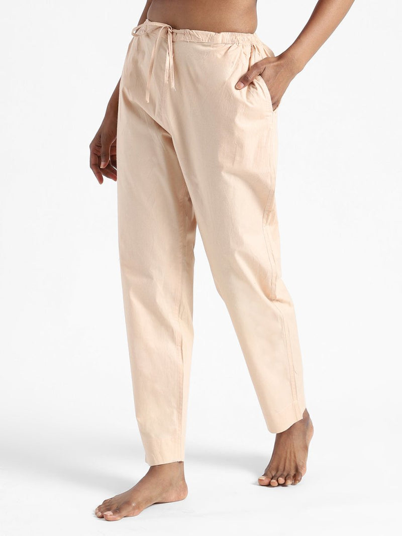 Buy Organic Cotton & Natural Dyed Womens Sandal Wood Color Slim Fit Pants | Shop Verified Sustainable Products on Brown Living