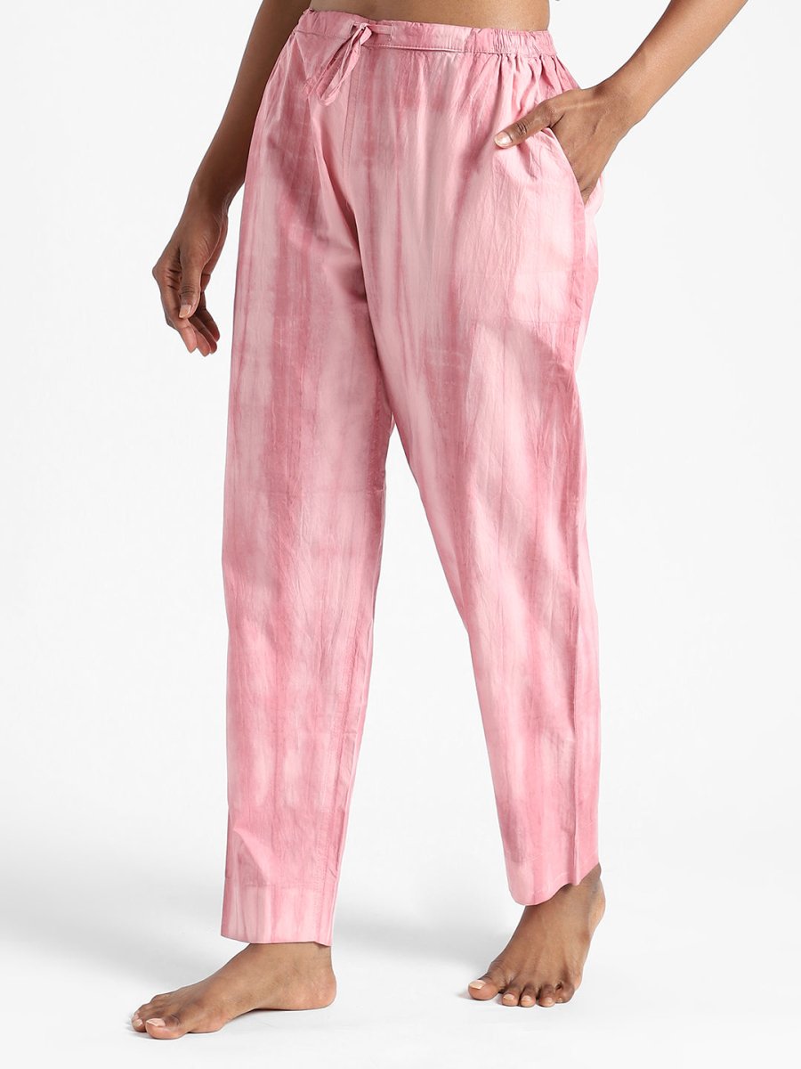 Tie & Dye Earth Pink Slim Fit Pants - Organic Cotton | Verified Sustainable by Brown Living™