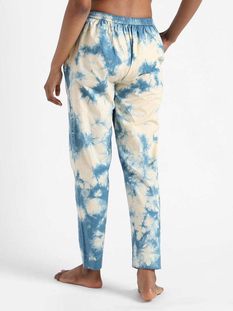 Buy Organic Cotton & Natural Tie & Dye Womens Indigo Blue Color Slim Fit Pants | Shop Verified Sustainable Products on Brown Living