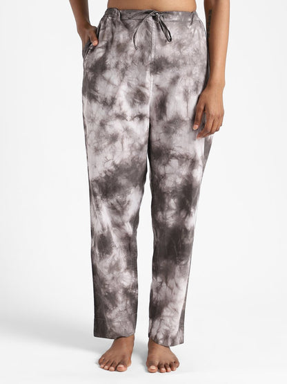 Tie & Dye Womens Iron Black Color Slim Fit Pants - Organic Cotton | Verified Sustainable by Brown Living™
