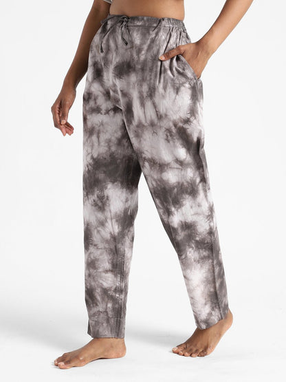 Tie & Dye Womens Iron Black Color Slim Fit Pants - Organic Cotton | Verified Sustainable by Brown Living™