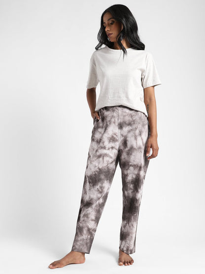 Tie & Dye Womens Iron Black Color Slim Fit Pants - Organic Cotton | Verified Sustainable by Brown Living™