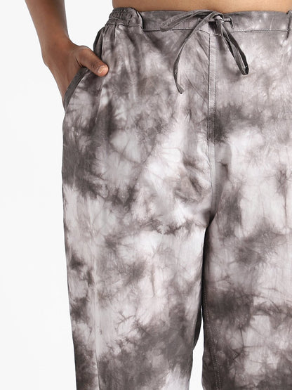 Tie & Dye Womens Iron Black Color Slim Fit Pants - Organic Cotton | Verified Sustainable by Brown Living™