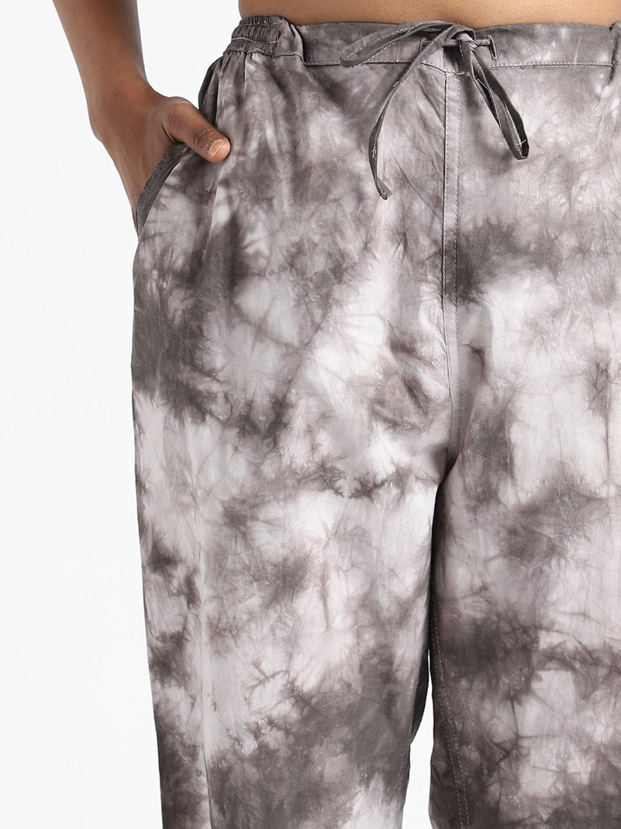 Tie & Dye Womens Iron Black Color Slim Fit Pants - Organic Cotton | Verified Sustainable by Brown Living™