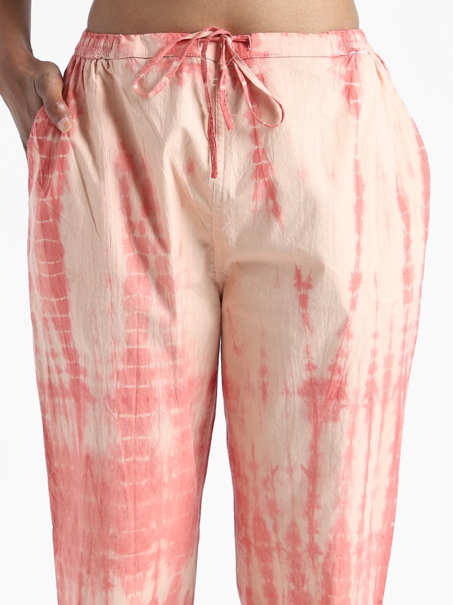 Organic Cotton Tie & Dye Sun Orange Color Slim Fit Pants | Verified Sustainable by Brown Living™