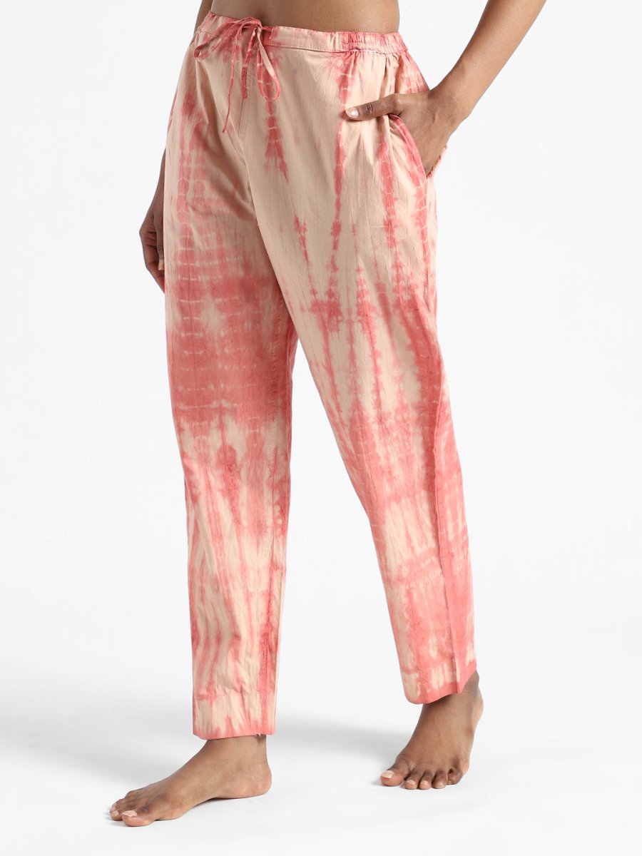 Organic Cotton Tie & Dye Sun Orange Color Slim Fit Pants | Verified Sustainable by Brown Living™