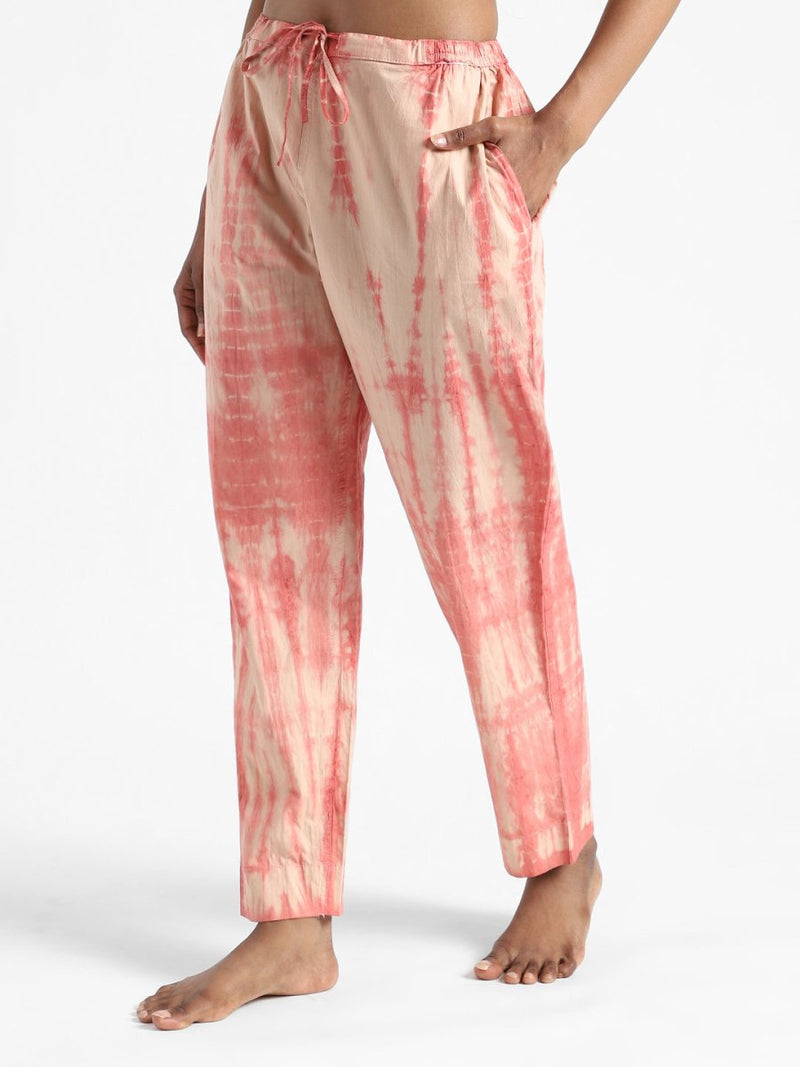 Buy Organic Cotton & Natural Tie & Dye Womens Sun Orange Color Slim Fit Pants | Shop Verified Sustainable Products on Brown Living