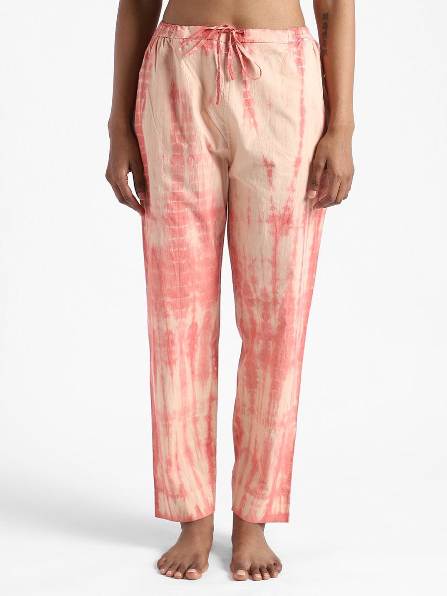 Organic Cotton Tie & Dye Sun Orange Color Slim Fit Pants | Verified Sustainable by Brown Living™