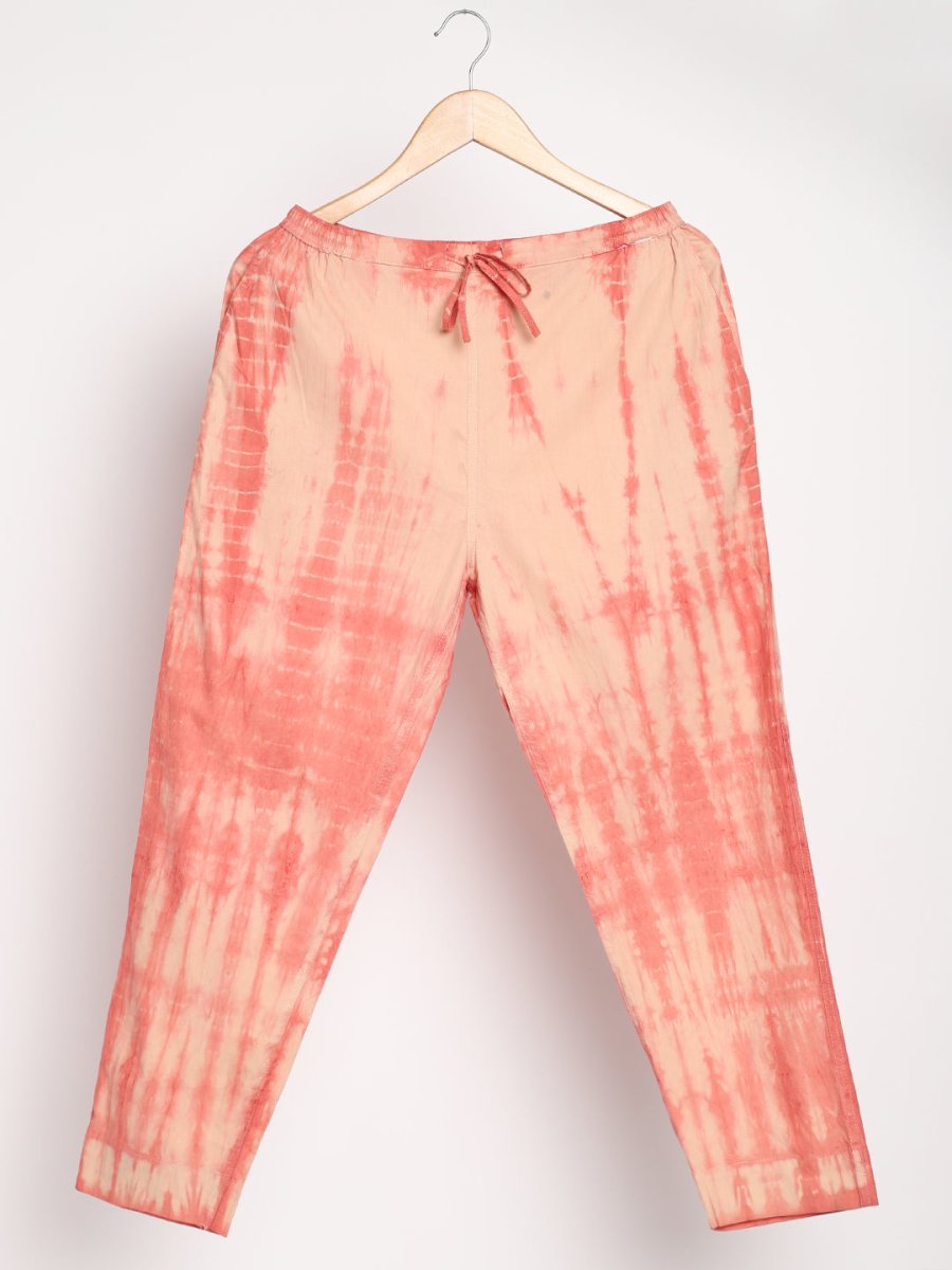 Organic Cotton Tie & Dye Sun Orange Color Slim Fit Pants | Verified Sustainable by Brown Living™