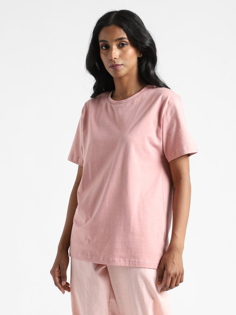 Buy Organic Cotton & Naturally Dyed Earth Pink Women's T-shirt | Shop Verified Sustainable Womens T-Shirt on Brown Living™