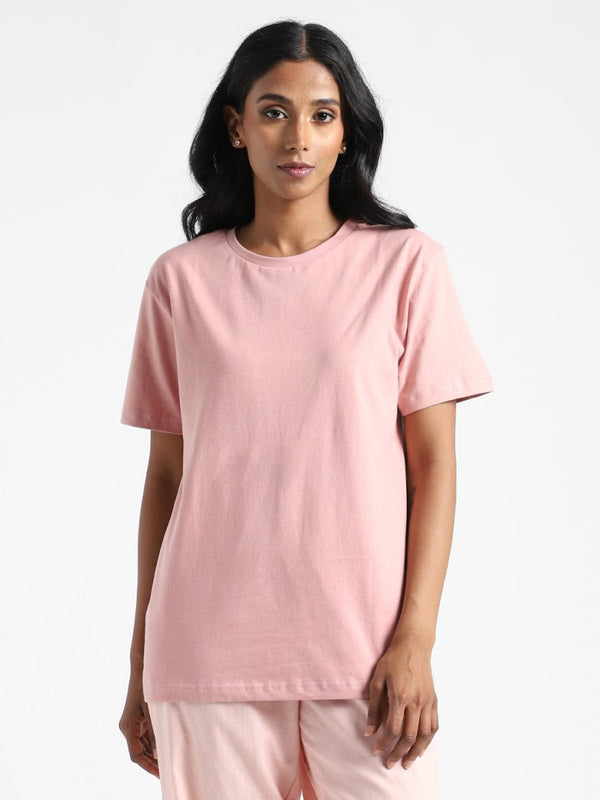 Buy Organic Cotton & Naturally Dyed Earth Pink Women's T-shirt | Shop Verified Sustainable Womens T-Shirt on Brown Living™