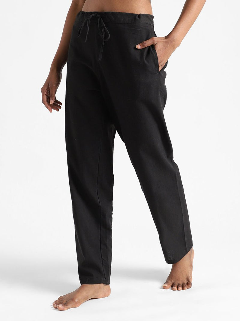 Buy Organic Cotton & Naturally Dyed Hand Spun & Hand Woven Womens Iron Black Pants | Shop Verified Sustainable Products on Brown Living