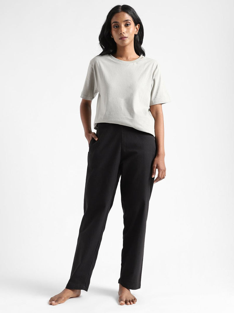 Buy Organic Cotton & Naturally Dyed Hand Spun & Hand Woven Womens Iron Black Pants | Shop Verified Sustainable Womens Pants on Brown Living™