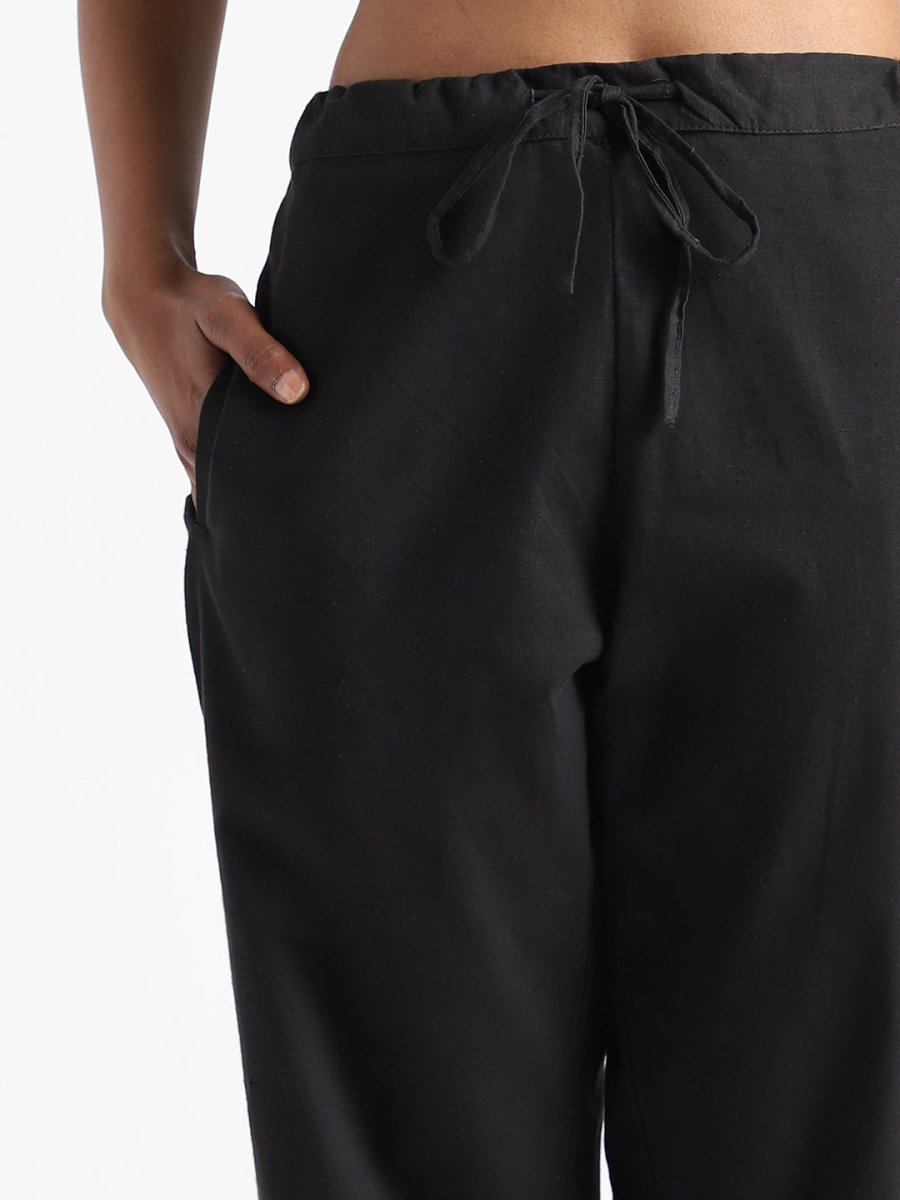 Iron Black Pants - Hand Spun & Hand Woven - Organic Cotton & Naturally Dyed | Verified Sustainable by Brown Living™