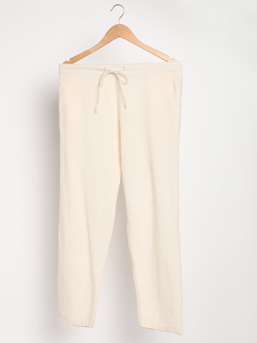 Natural White Pants - Hand Spun & Hand Woven - Organic Cotton & Naturally Dyed | Verified Sustainable by Brown Living™