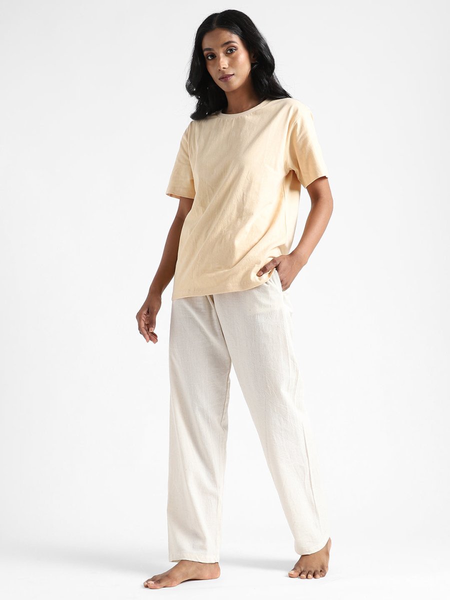 Natural White Pants - Hand Spun & Hand Woven - Organic Cotton & Naturally Dyed | Verified Sustainable by Brown Living™