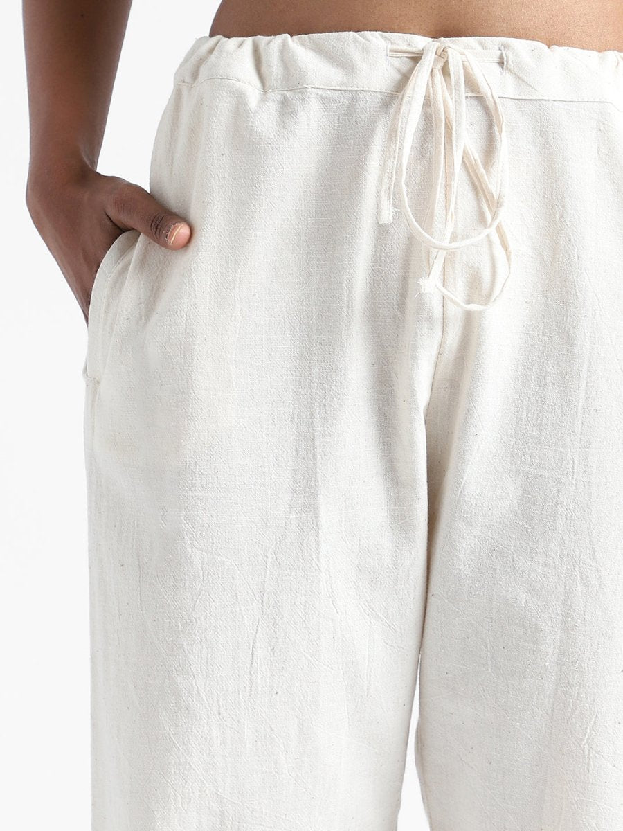 Natural White Pants - Hand Spun & Hand Woven - Organic Cotton & Naturally Dyed | Verified Sustainable by Brown Living™