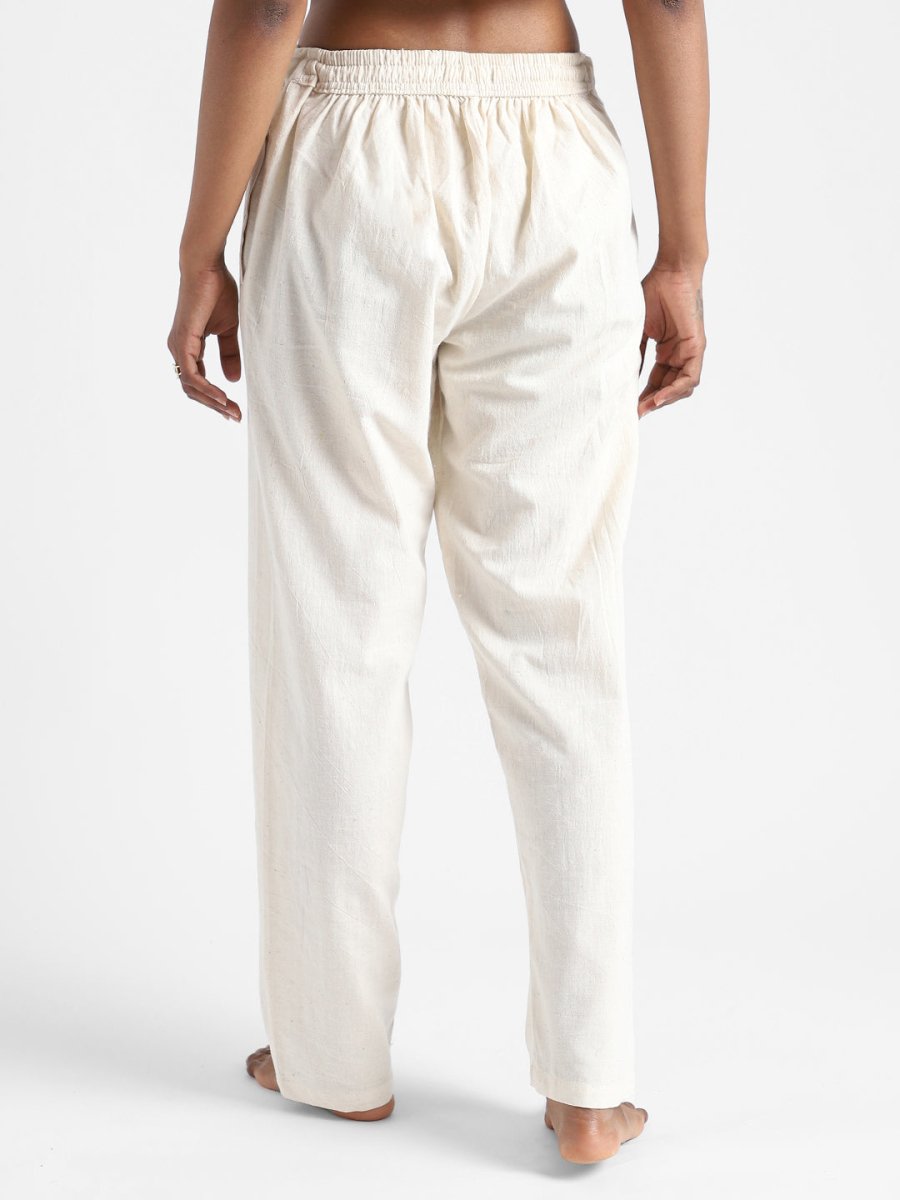 Natural White Pants - Hand Spun & Hand Woven - Organic Cotton & Naturally Dyed | Verified Sustainable by Brown Living™