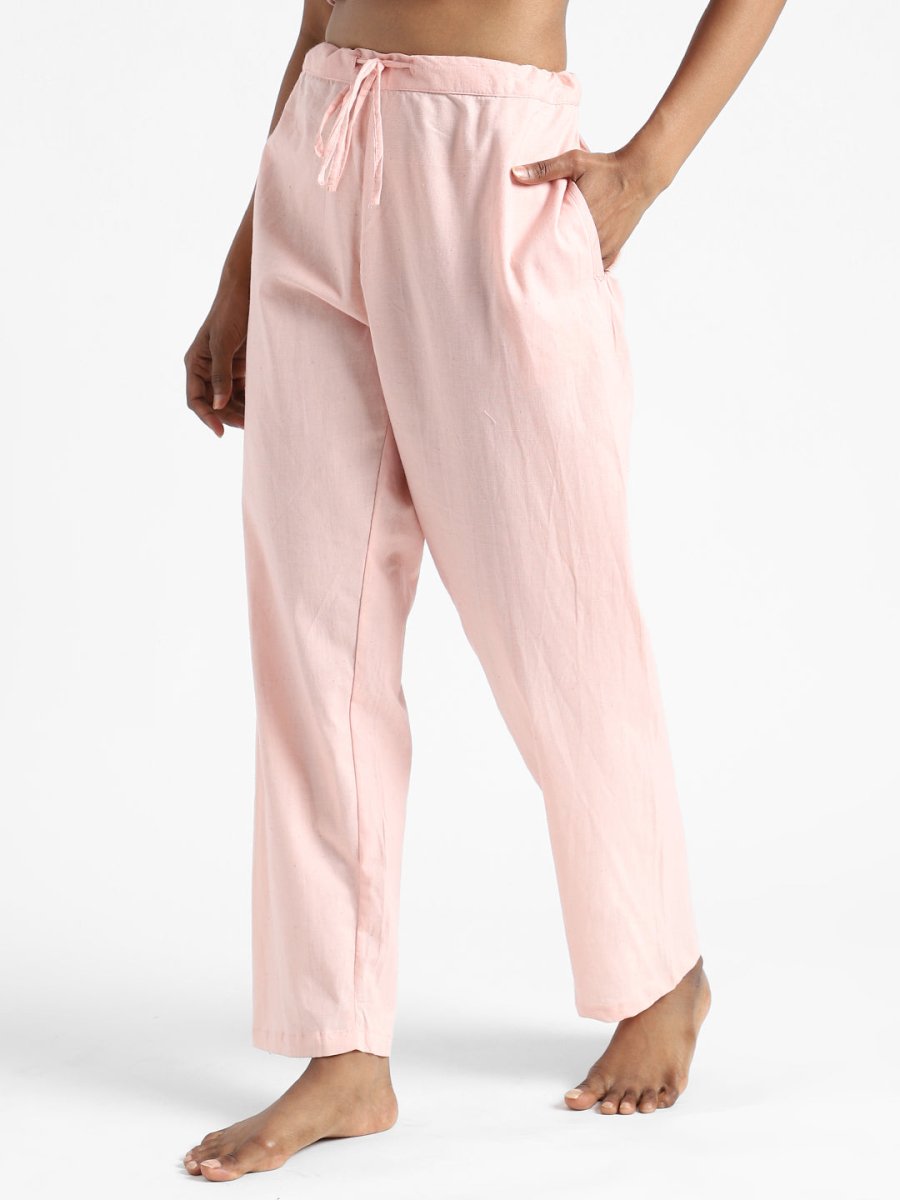 Rose Pink Pants - Hand Spun & Hand Woven - Organic Cotton & Naturally Dyed | Verified Sustainable by Brown Living™