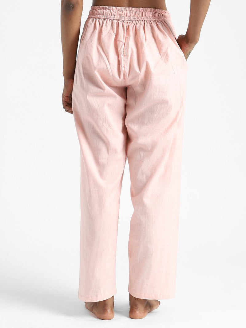Buy Organic Cotton & Naturally Dyed Hand Spun & Hand Woven Womens Rose Pink Pants | Shop Verified Sustainable Womens Pants on Brown Living™