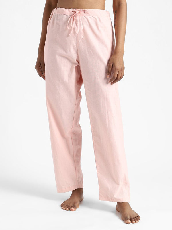 Buy Organic Cotton & Naturally Dyed Hand Spun & Hand Woven Womens Rose Pink Pants | Shop Verified Sustainable Womens Pants on Brown Living™