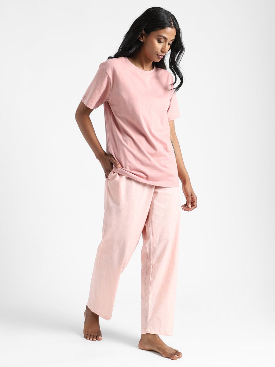 Rose Pink Pants - Hand Spun & Hand Woven - Organic Cotton & Naturally Dyed | Verified Sustainable by Brown Living™