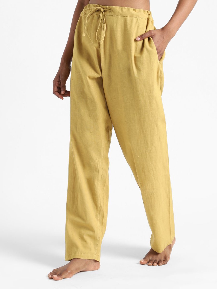 Turmeric Yellow Pants - Hand Spun & Hand Woven - Organic Cotton & Naturally Dyed | Verified Sustainable by Brown Living™