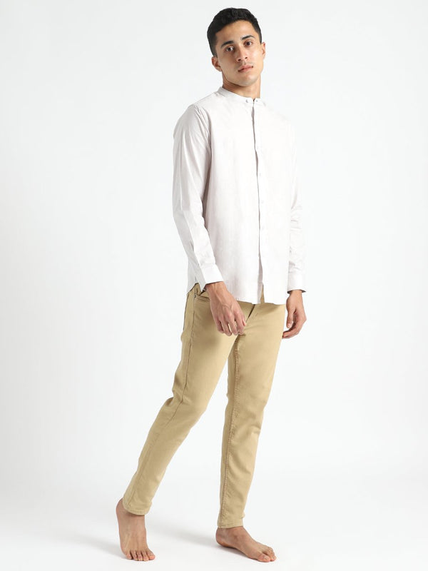 Buy Organic Cotton & Naturally Dyed Mens Round Neck Ash Grey Shirt | Shop Verified Sustainable Products on Brown Living