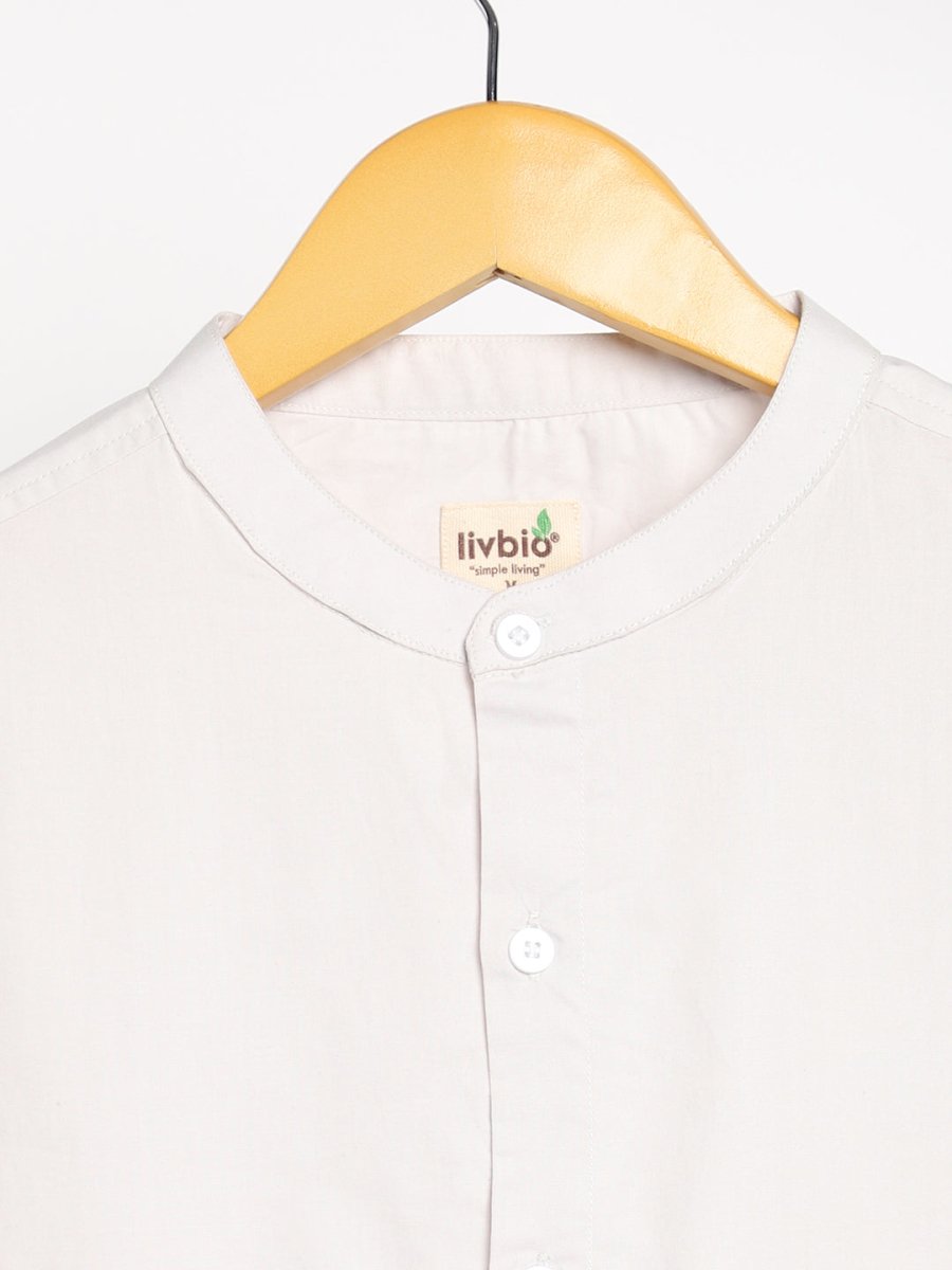 Ash Grey Shirt - Organic Cotton & Naturally Dyed - Round Neck | Verified Sustainable by Brown Living™