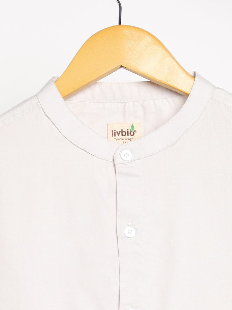Buy Organic Cotton & Naturally Dyed Mens Round Neck Ash Grey Shirt | Shop Verified Sustainable Products on Brown Living