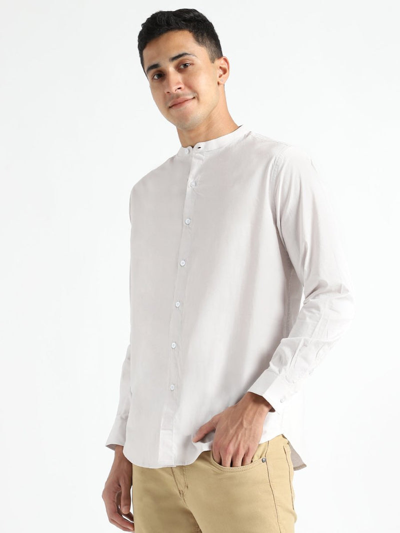 Buy Organic Cotton & Naturally Dyed Mens Round Neck Ash Grey Shirt | Shop Verified Sustainable Products on Brown Living