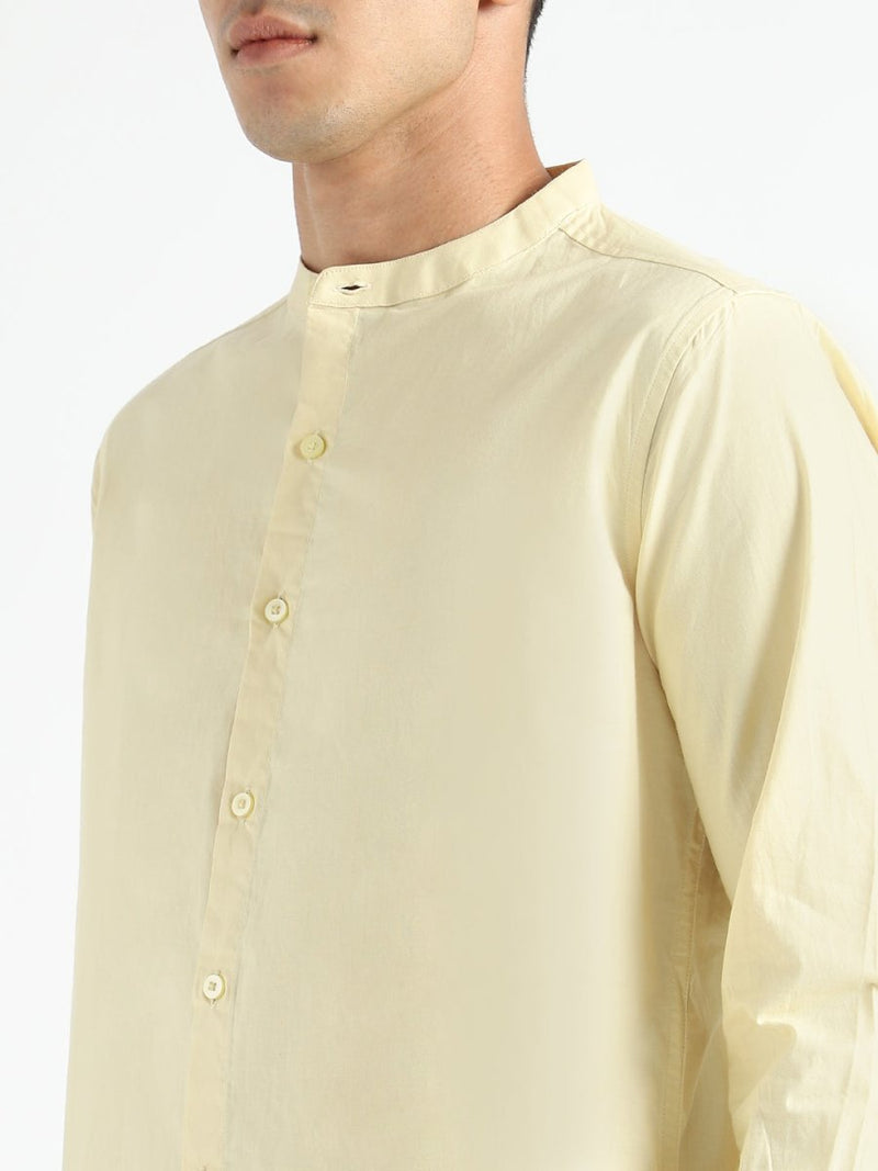 Buy Organic Cotton & Naturally Dyed Mens Round Neck Lemon Yellow Shirt | Shop Verified Sustainable Products on Brown Living