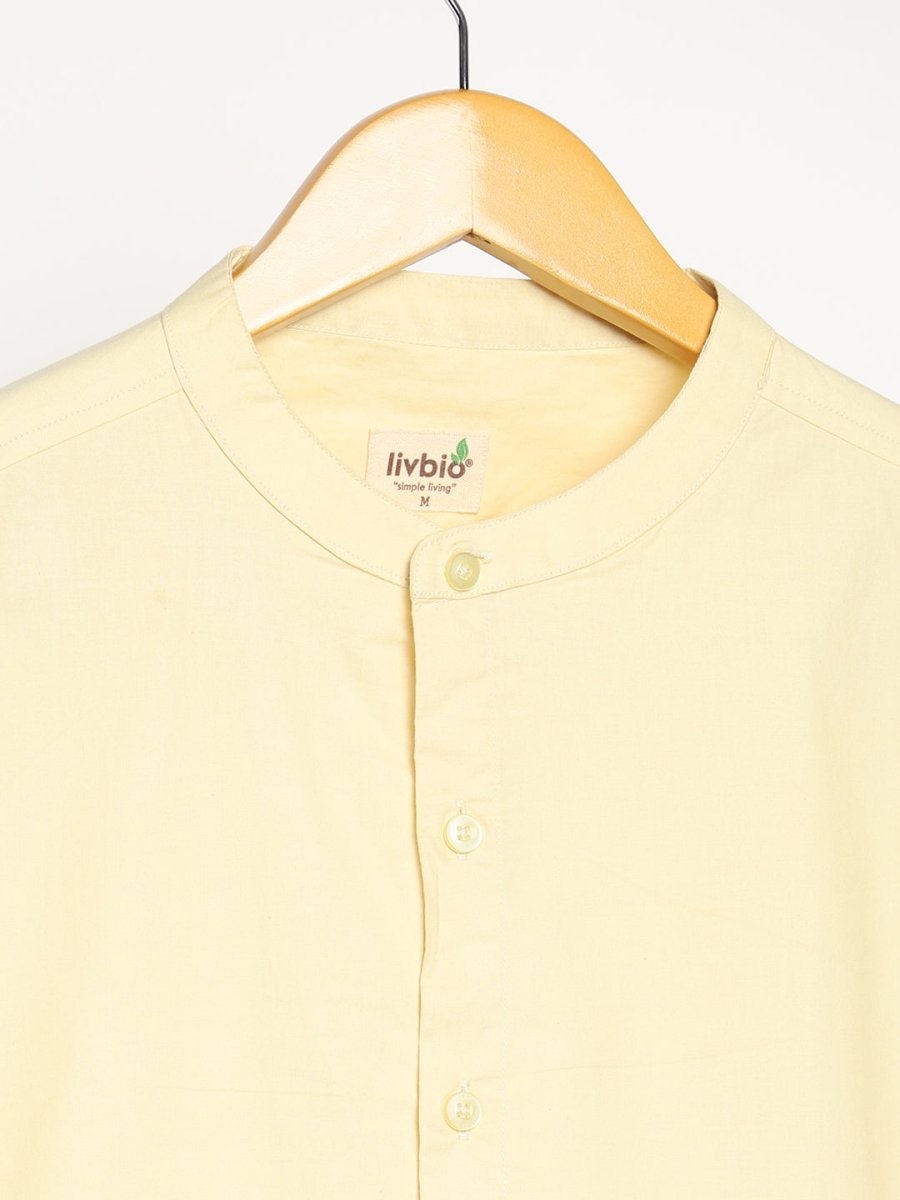 Lemon Yellow Shirt - Organic Cotton & Naturally Dyed - Round Neck | Verified Sustainable by Brown Living™