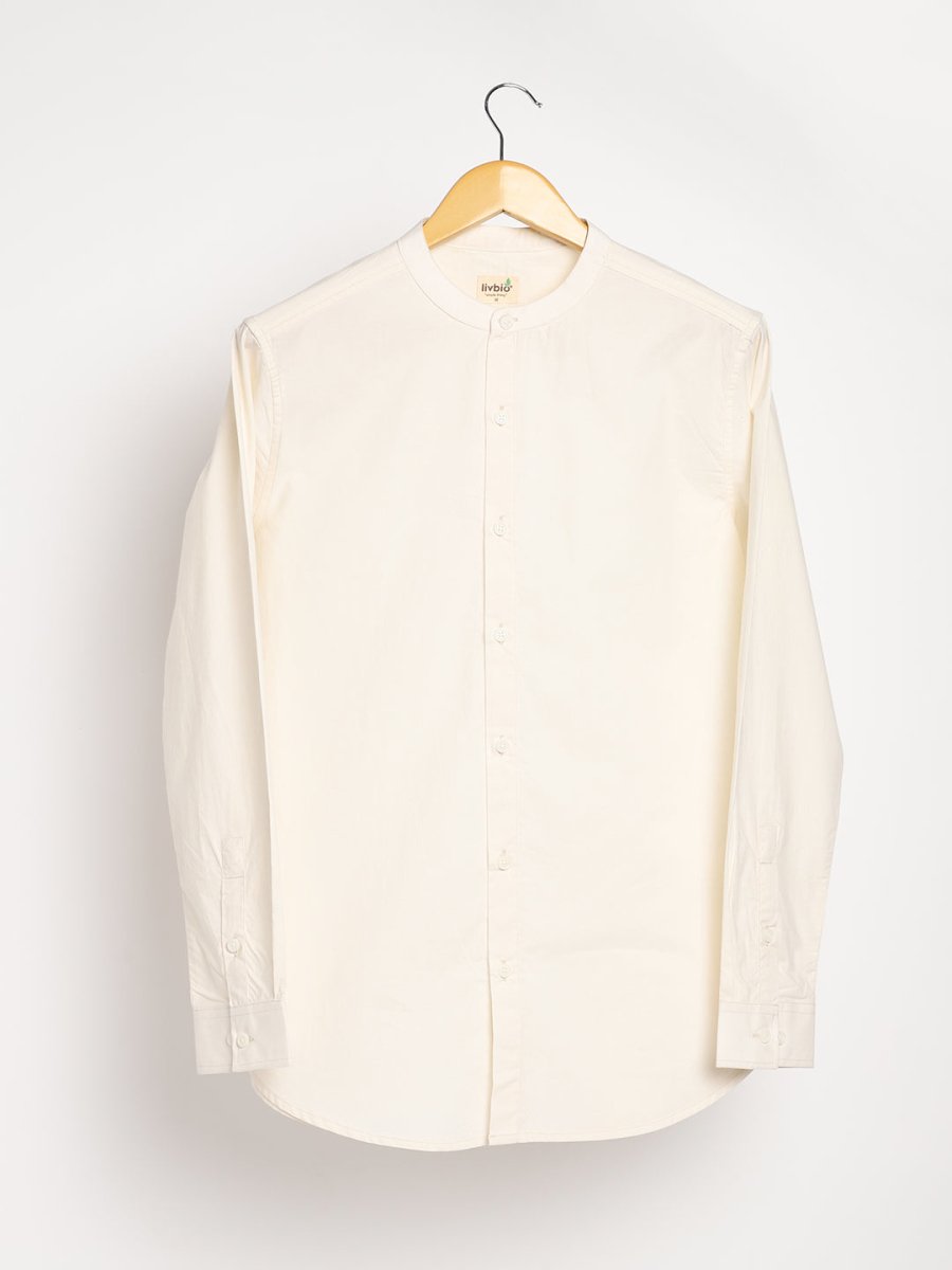 Light Cream Shirt - Organic Cotton & Naturally Dyed - Round Neck | Verified Sustainable by Brown Living™