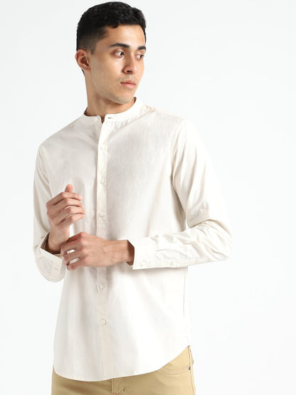 Light Cream Shirt - Organic Cotton & Naturally Dyed - Round Neck | Verified Sustainable by Brown Living™