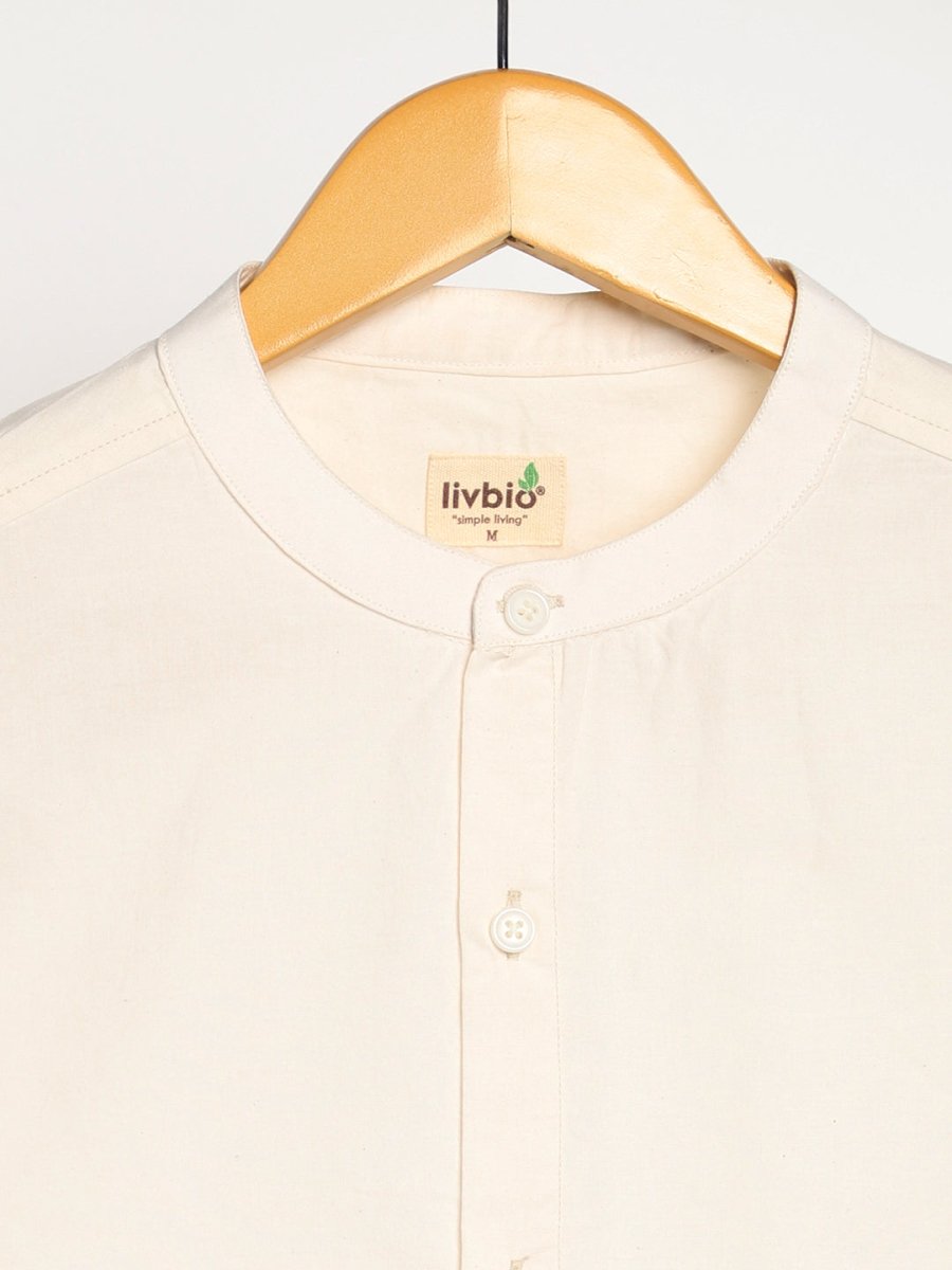 Light Cream Shirt - Organic Cotton & Naturally Dyed - Round Neck | Verified Sustainable by Brown Living™