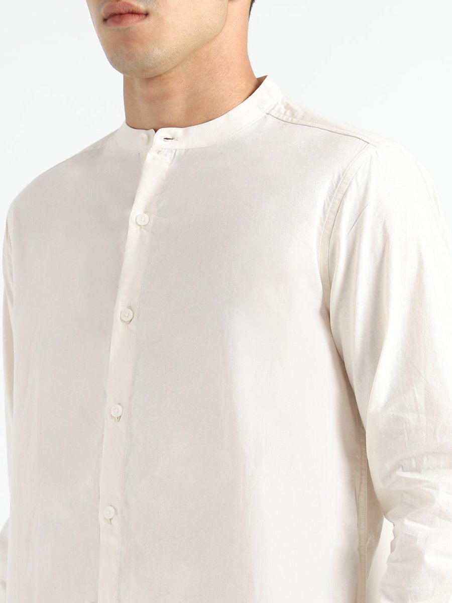 Light Cream Shirt - Organic Cotton & Naturally Dyed - Round Neck | Verified Sustainable by Brown Living™