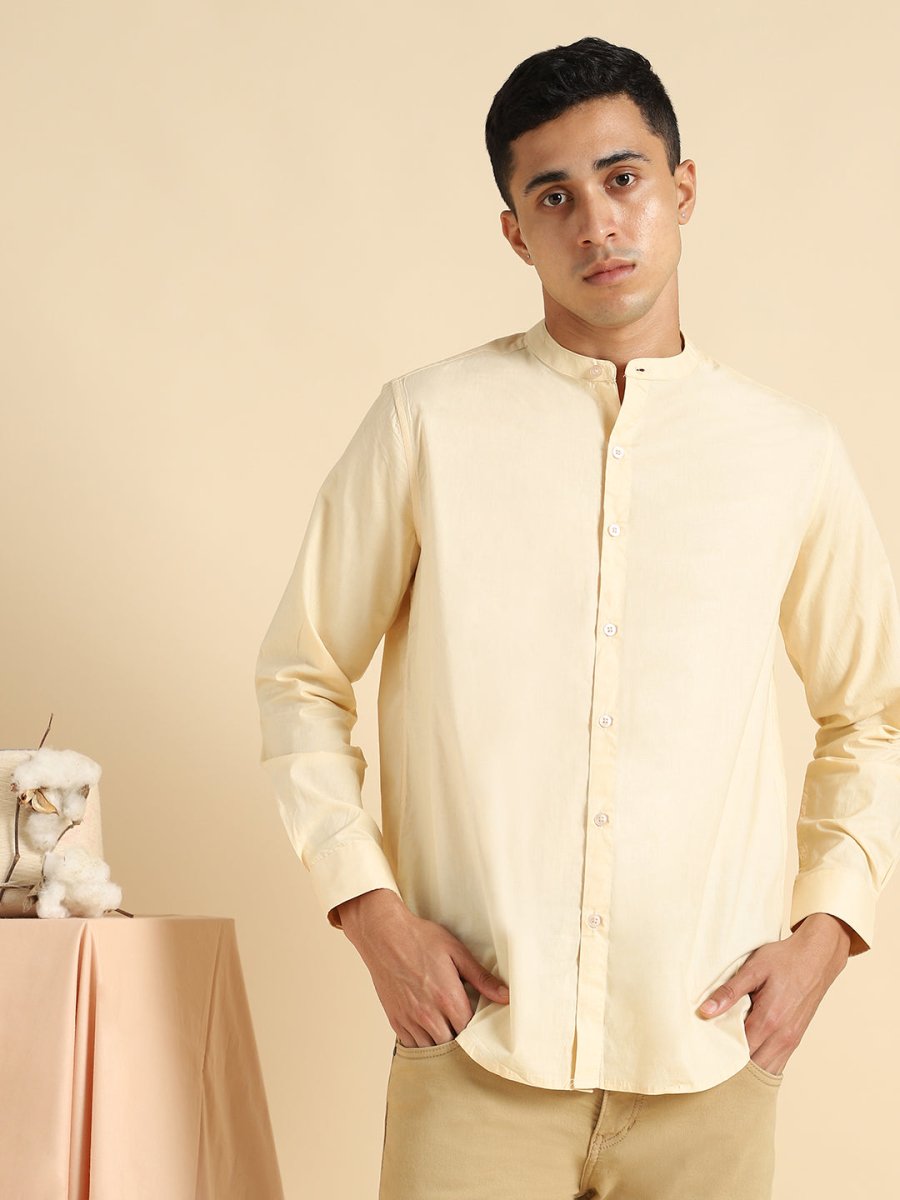 Pale Apricot Shirt - Organic Cotton & Naturally Dyed - Round Neck | Verified Sustainable by Brown Living™